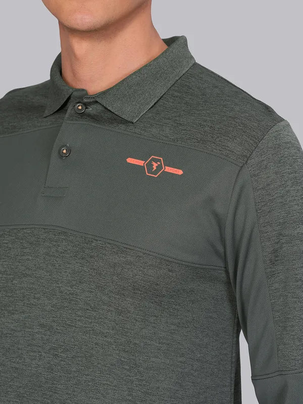 Men Melange Slim Fit Polo T-shirt with DOUBLE COOL - Image 5