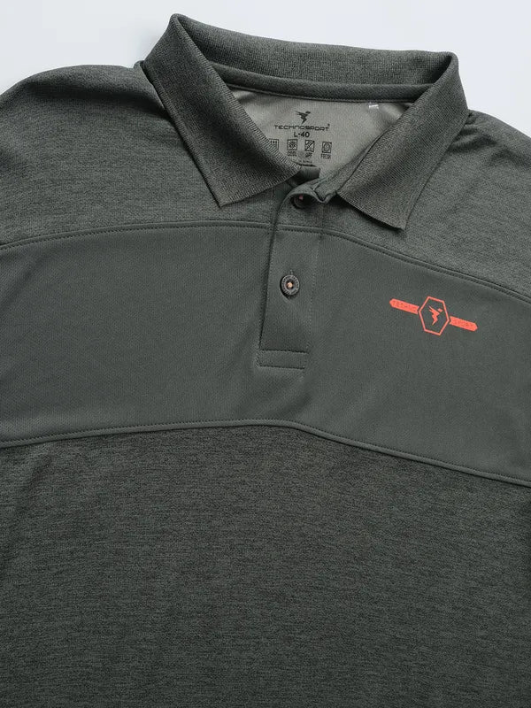 Men Melange Slim Fit Polo T-shirt with DOUBLE COOL - Image 7