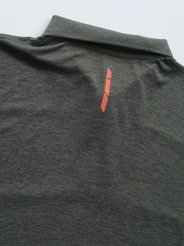 Men Melange Slim Fit Polo T-shirt with DOUBLE COOL - Image 8