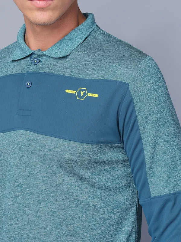 Men Melange Slim Fit Polo T-shirt with DOUBLE COOL - Image 5
