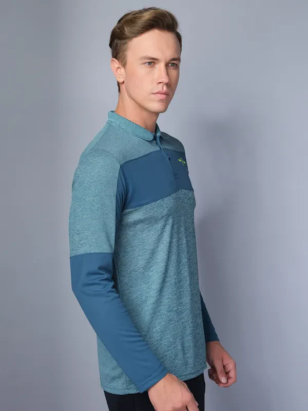 Men Melange Slim Fit Polo T-shirt with DOUBLE COOL - Image 6
