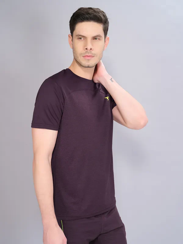 Men Crew Neck Slim Fit Melange T-shirt with DOUBLE COOL - Image 3