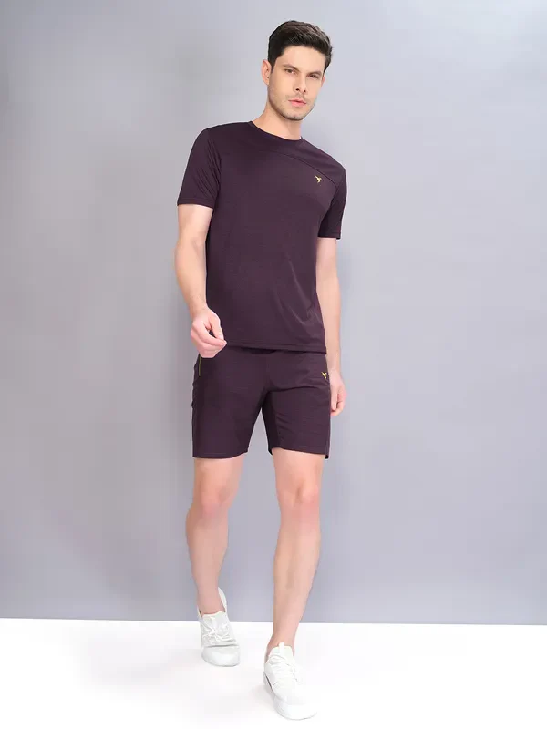 Men Crew Neck Slim Fit Melange T-shirt with DOUBLE COOL - Image 4