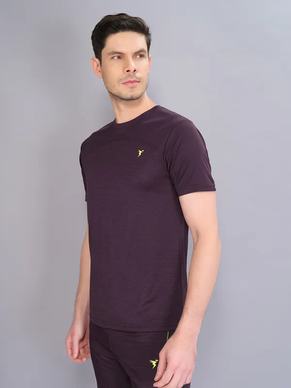 Men Crew Neck Slim Fit Melange T-shirt with DOUBLE COOL - Image 5