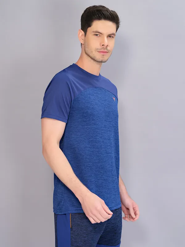 Men Crew Neck Slim Fit Melange T-shirt with DOUBLE COOL - Image 6