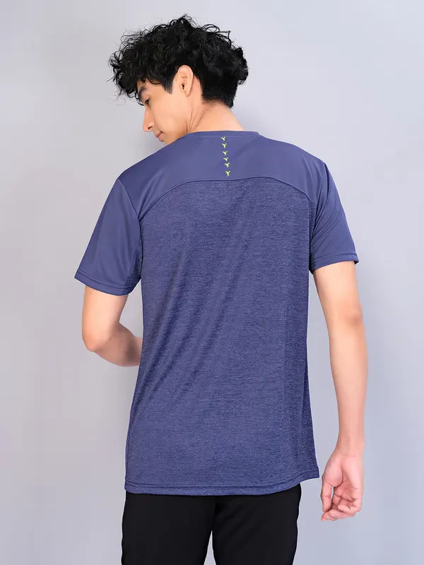Men Crew Neck Slim Fit Melange T-shirt with DOUBLE COOL - Image 2
