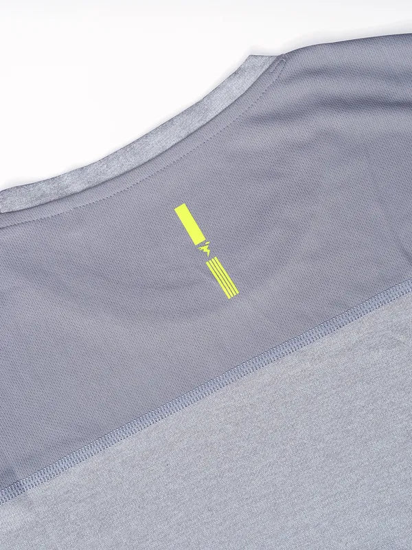 Men Melange Slim Fit Crew Neck T-shirt with DOUBLE COOL - Image 7