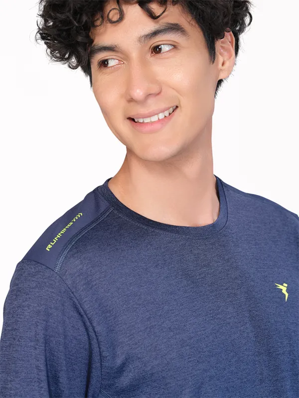 Men Melange Slim Fit Crew Neck T-shirt with DOUBLE COOL - Image 5