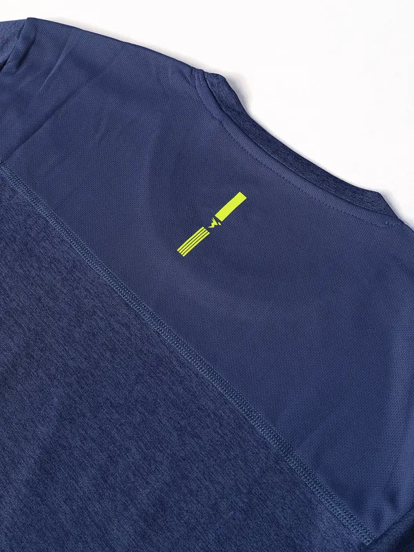 Men Melange Slim Fit Crew Neck T-shirt with DOUBLE COOL - Image 7