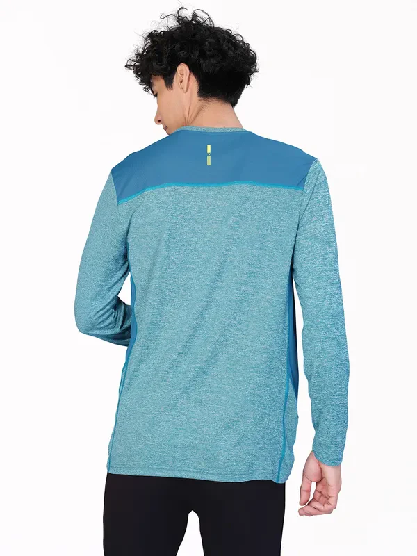 Men Melange Slim Fit Crew Neck T-shirt with DOUBLE COOL - Image 4
