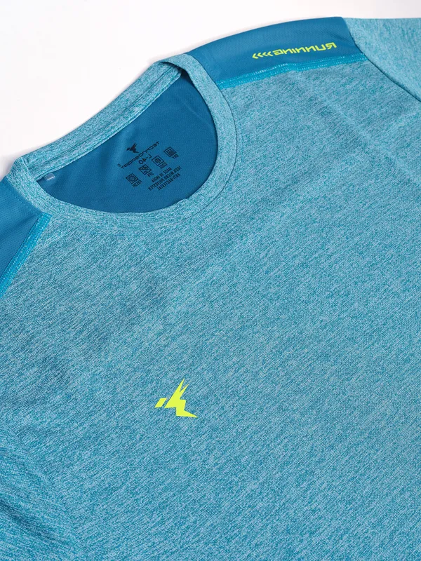 Men Melange Slim Fit Crew Neck T-shirt with DOUBLE COOL - Image 6