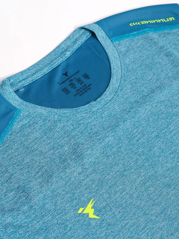 Men Melange Slim Fit Crew Neck T-shirt with DOUBLE COOL - Image 8