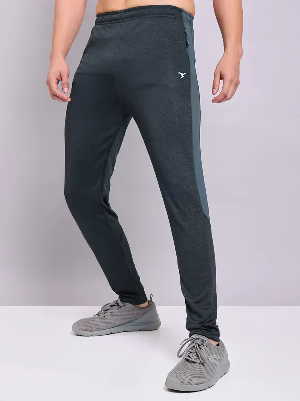 Men Melange Slim Fit Trackpants with TECHNO DRY - Image 3