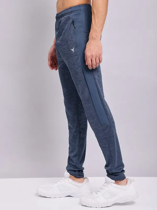 Men Melange Slim Fit Trackpants with TECHNO DRY - Image 3