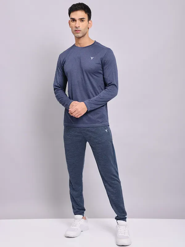 Men Melange Slim Fit Trackpants with TECHNO DRY - Image 4