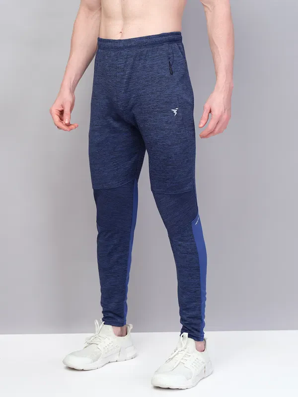 Men Melange Slim Fit Trackpants with TECHNO GUARD - Image 4