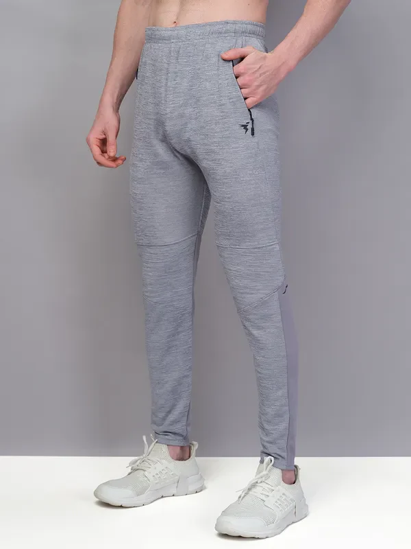 Men Melange Slim Fit Trackpants with TECHNO GUARD