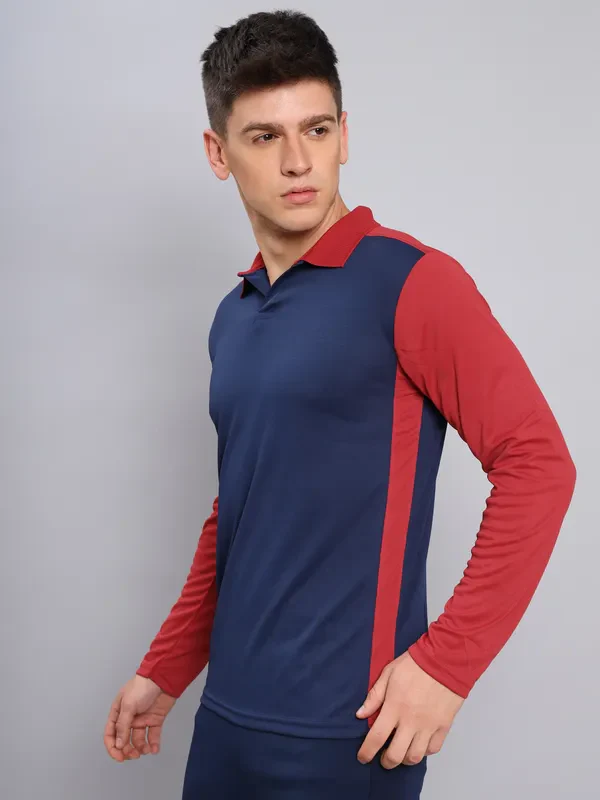 Men Colorblock Slim Fit Polo T-shirt with TECHNO COOL+ - Image 3