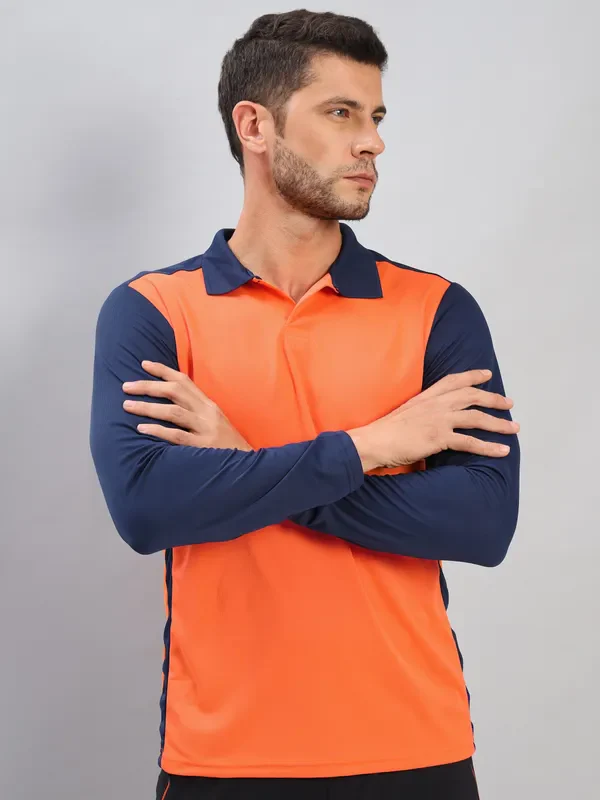 Men Colorblock Slim Fit Polo T-shirt with TECHNO COOL+ - Image 3
