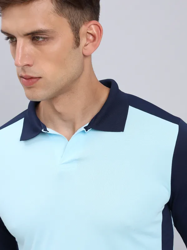 Men Colorblock Slim Fit Polo T-shirt with TECHNO COOL+ - Image 8