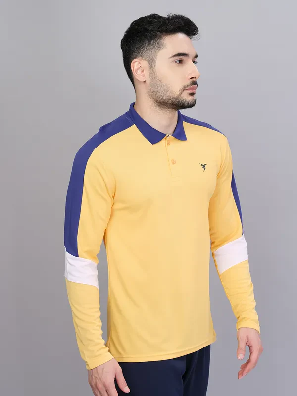 Men Colorblock Slim Fit Polo T-shirt with TECHNO COOL+ - Image 6