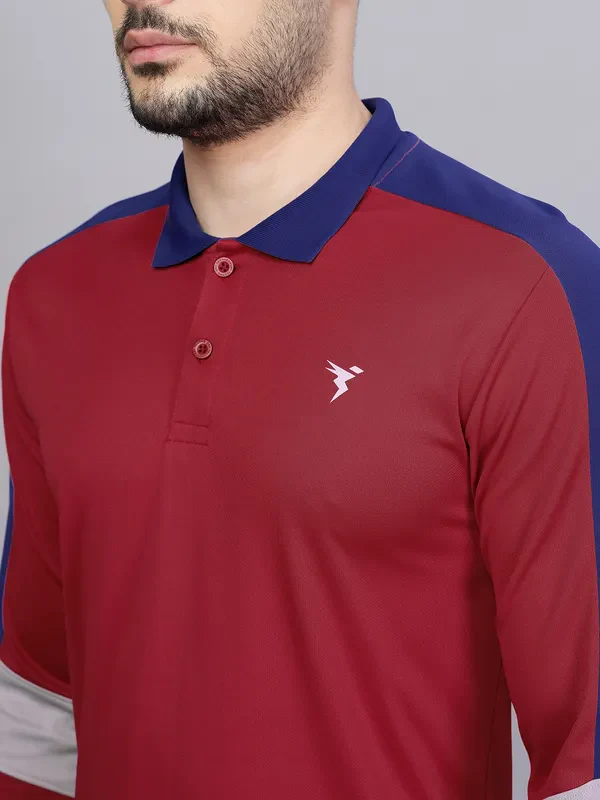 Men Colorblock Slim Fit Polo T-shirt with TECHNO COOL+ - Image 5