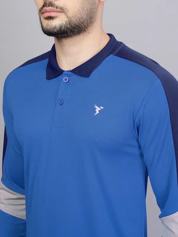 Men Colorblock Slim Fit Polo T-shirt with TECHNO COOL+ - Image 5