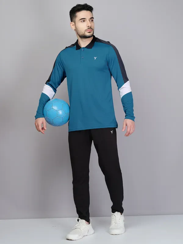 Men Colorblock Slim Fit Polo T-shirt with TECHNO COOL+ - Image 2
