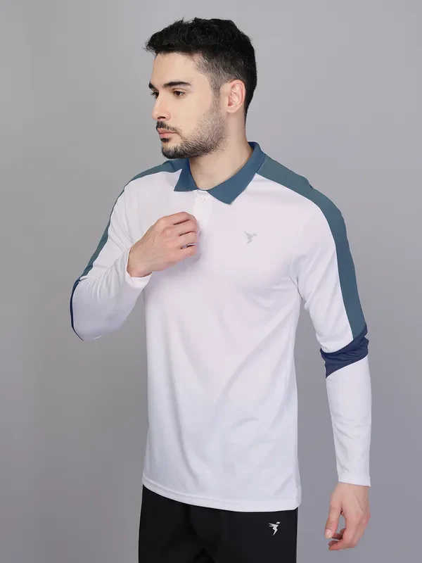 Men Colorblock Slim Fit Polo T-shirt with TECHNO COOL+ - Image 4