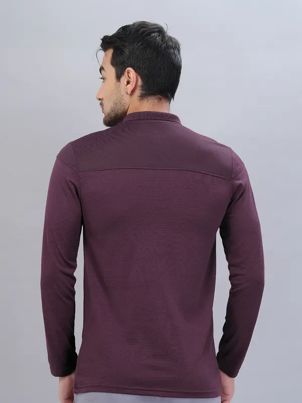Men Self Design Slim Fit Polo T-shirt with VENTMESH - Image 3