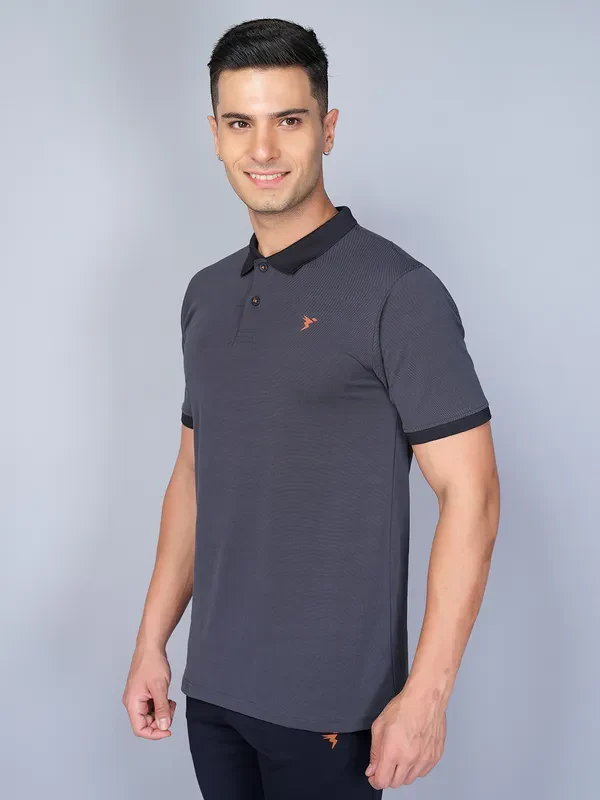 Men Solid Slim Fit Polo T-shirt with ELASTO PLUS - Image 9