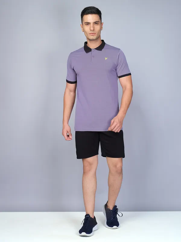 Men Solid Slim Fit Polo T-shirt with ELASTO PLUS - Image 4