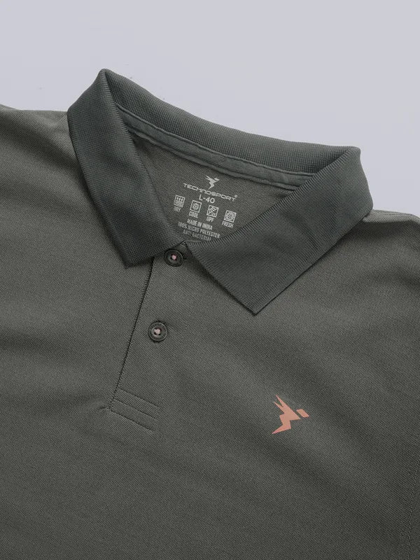Men Solid Slim Fit Polo T-shirt with ELASTO PLUS - Image 7