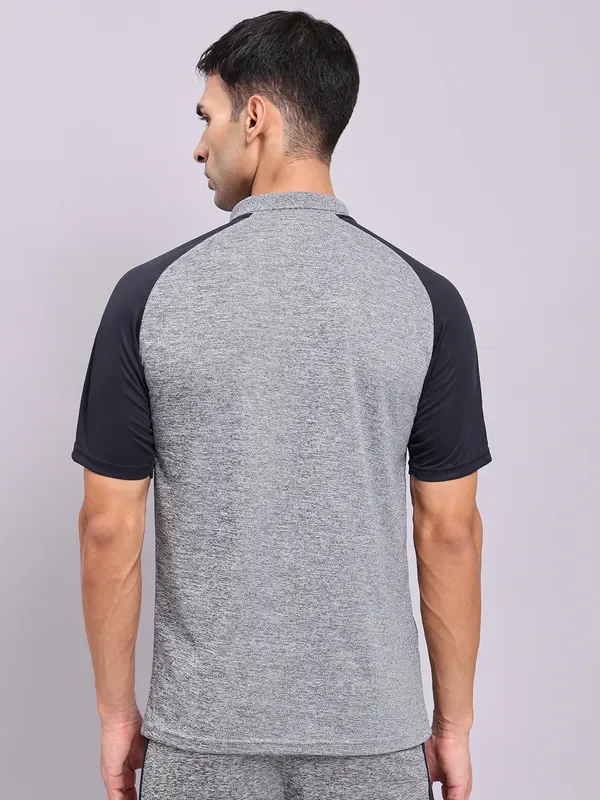 Men Melange Slim Fit Polo T-shirt with DOUBLE COOL - Image 4