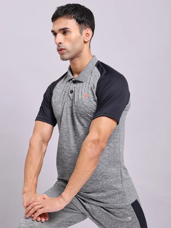 Men Melange Slim Fit Polo T-shirt with DOUBLE COOL - Image 5