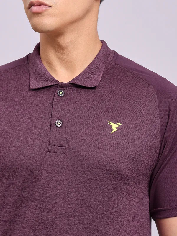 Men Melange Slim Fit Polo T-shirt with DOUBLE COOL - Image 5