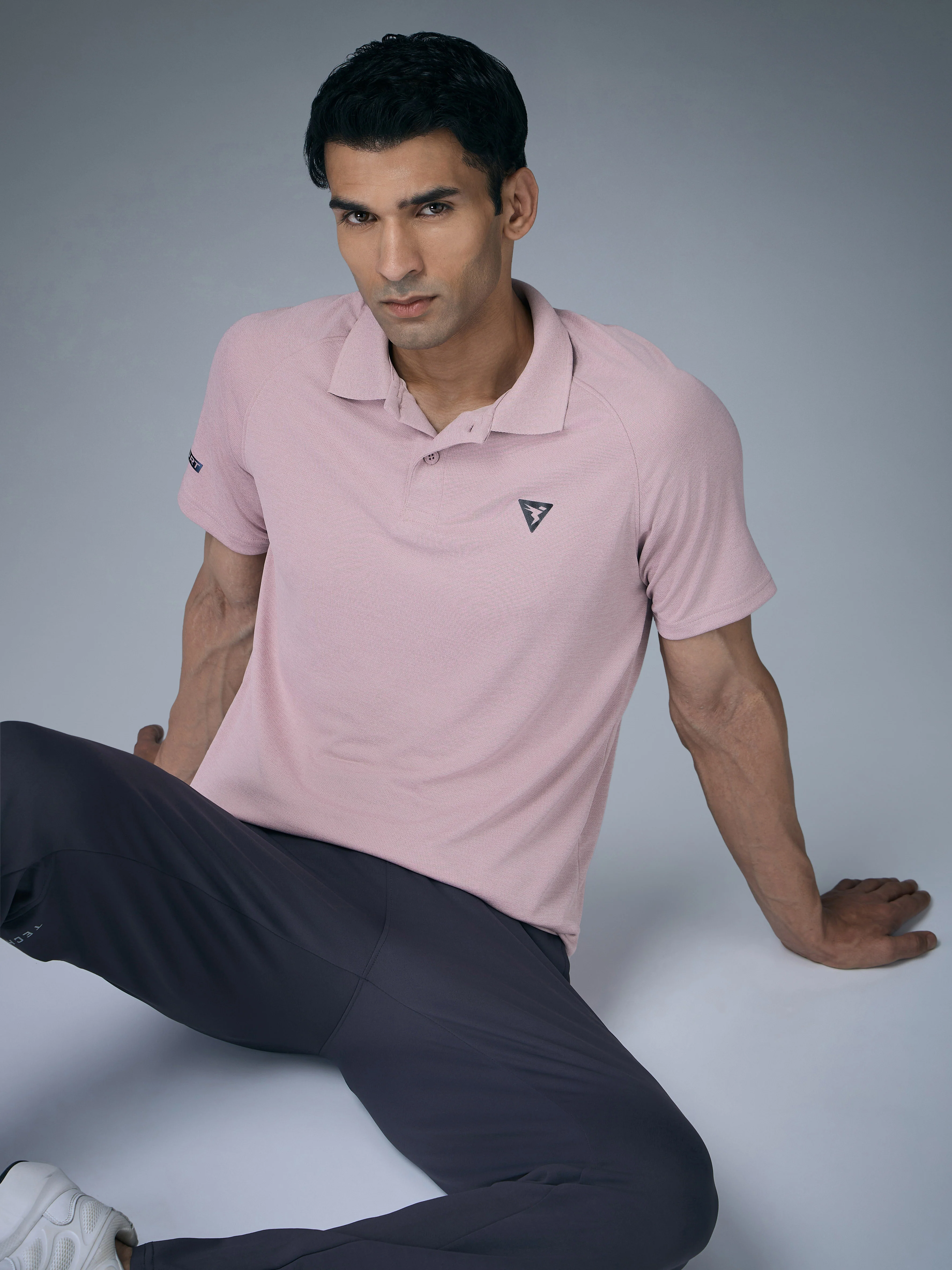Men Melange Slim Fit Polo T-shirt with DOUBLE COOL - Image 5