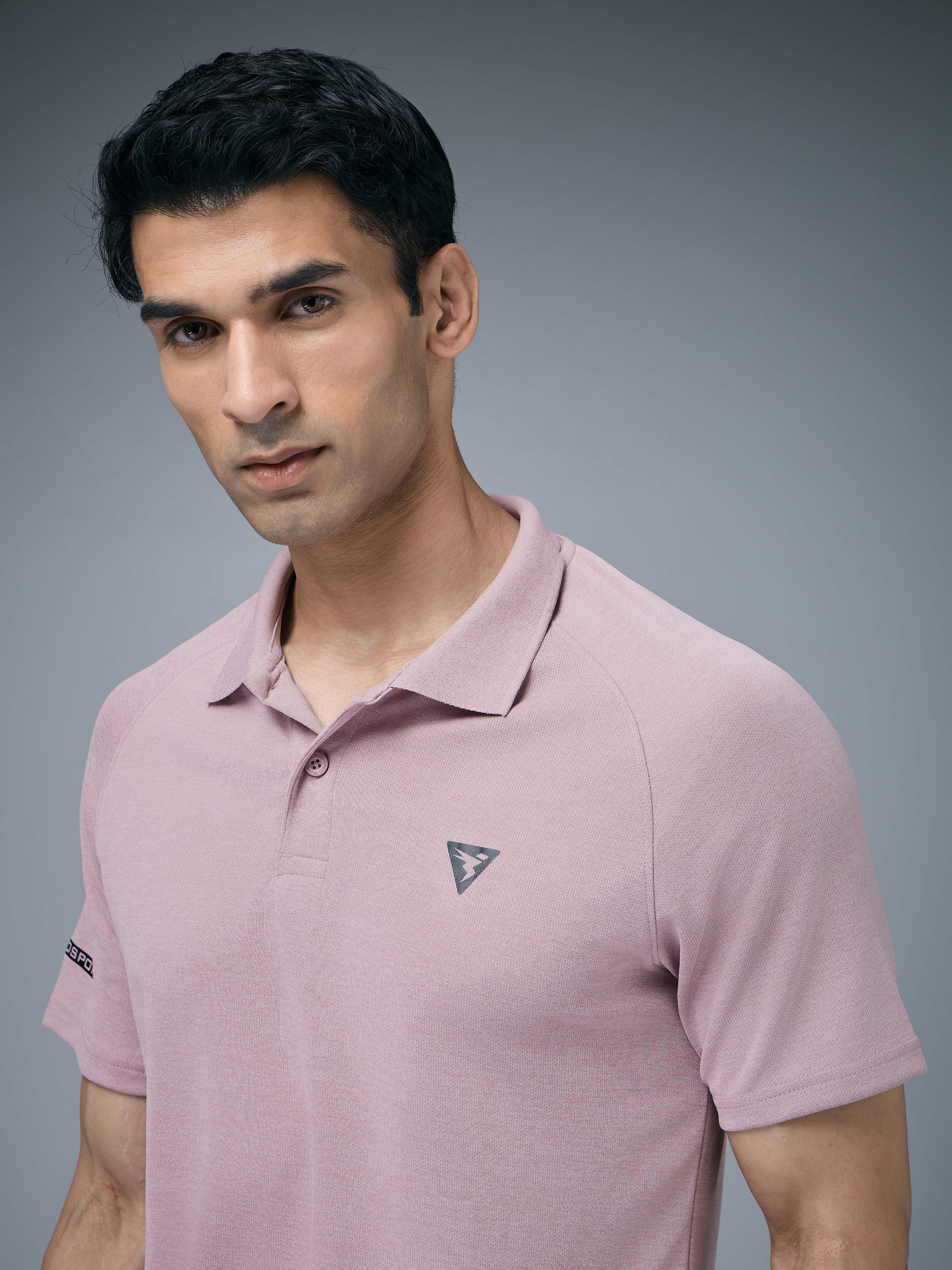 Men Melange Slim Fit Polo T-shirt with DOUBLE COOL - Image 6