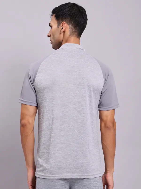 Men Melange Slim Fit Polo T-shirt with DOUBLE COOL - Image 4