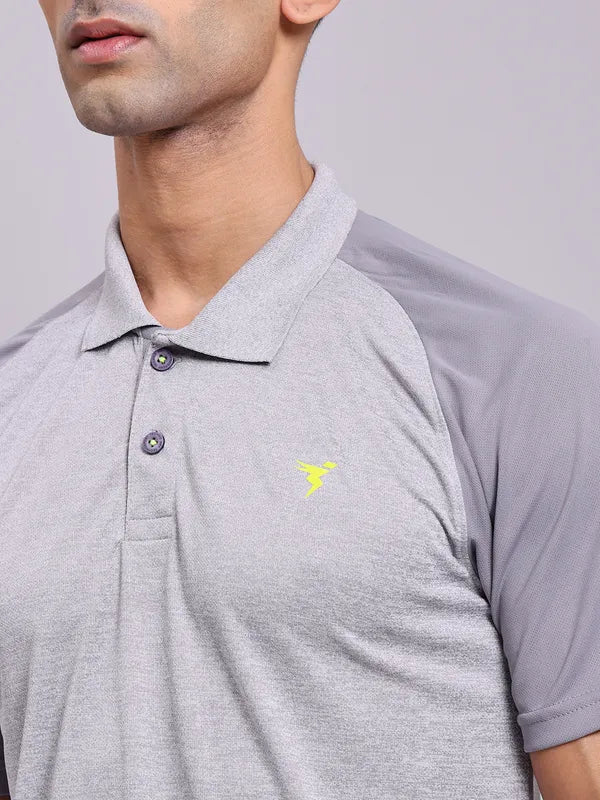 Men Melange Slim Fit Polo T-shirt with DOUBLE COOL - Image 5