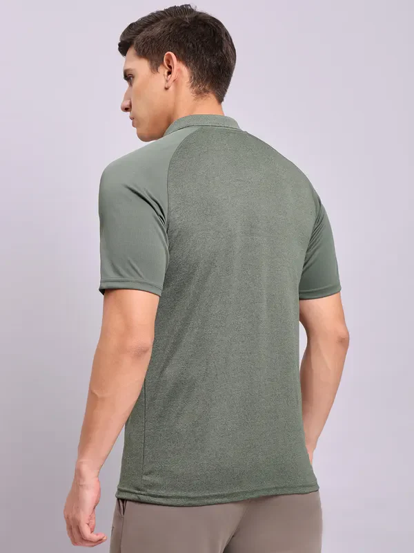 Men Melange Slim Fit Polo T-shirt with DOUBLE COOL - Image 4