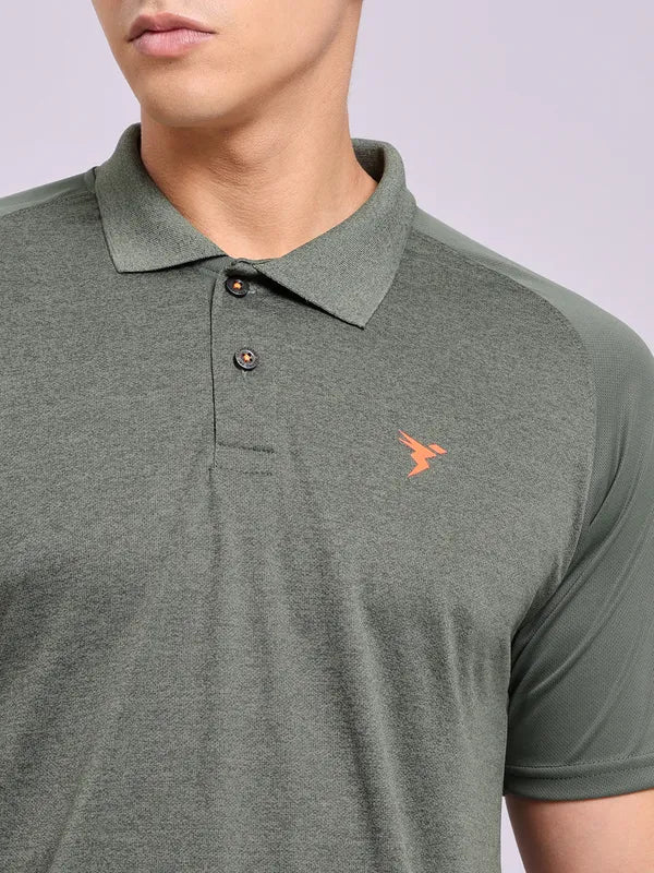 Men Melange Slim Fit Polo T-shirt with DOUBLE COOL - Image 6