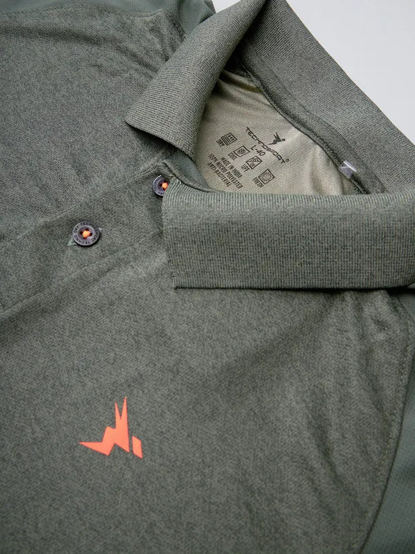 Men Melange Slim Fit Polo T-shirt with DOUBLE COOL - Image 7