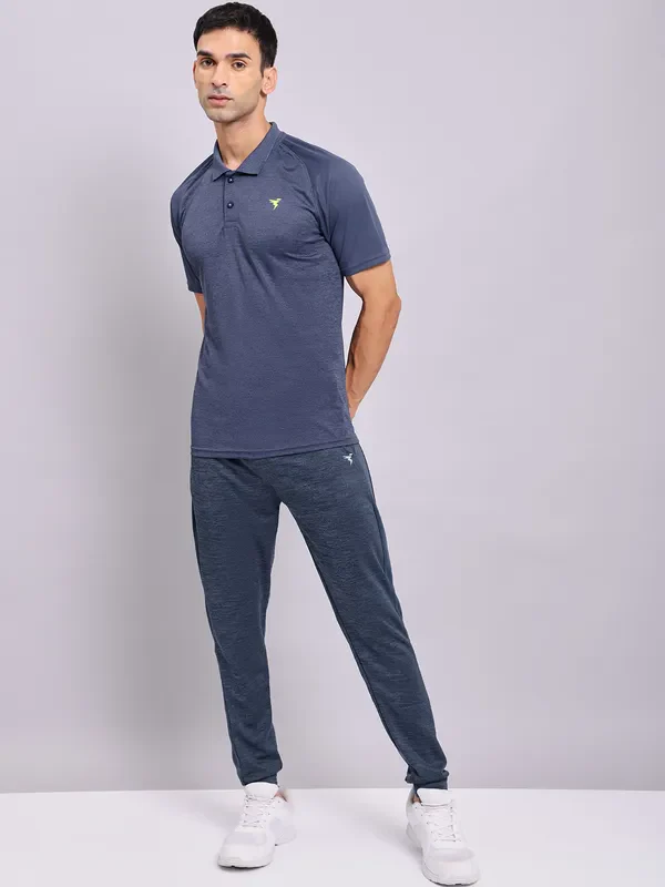 Men Melange Slim Fit Polo T-shirt with DOUBLE COOL - Image 2