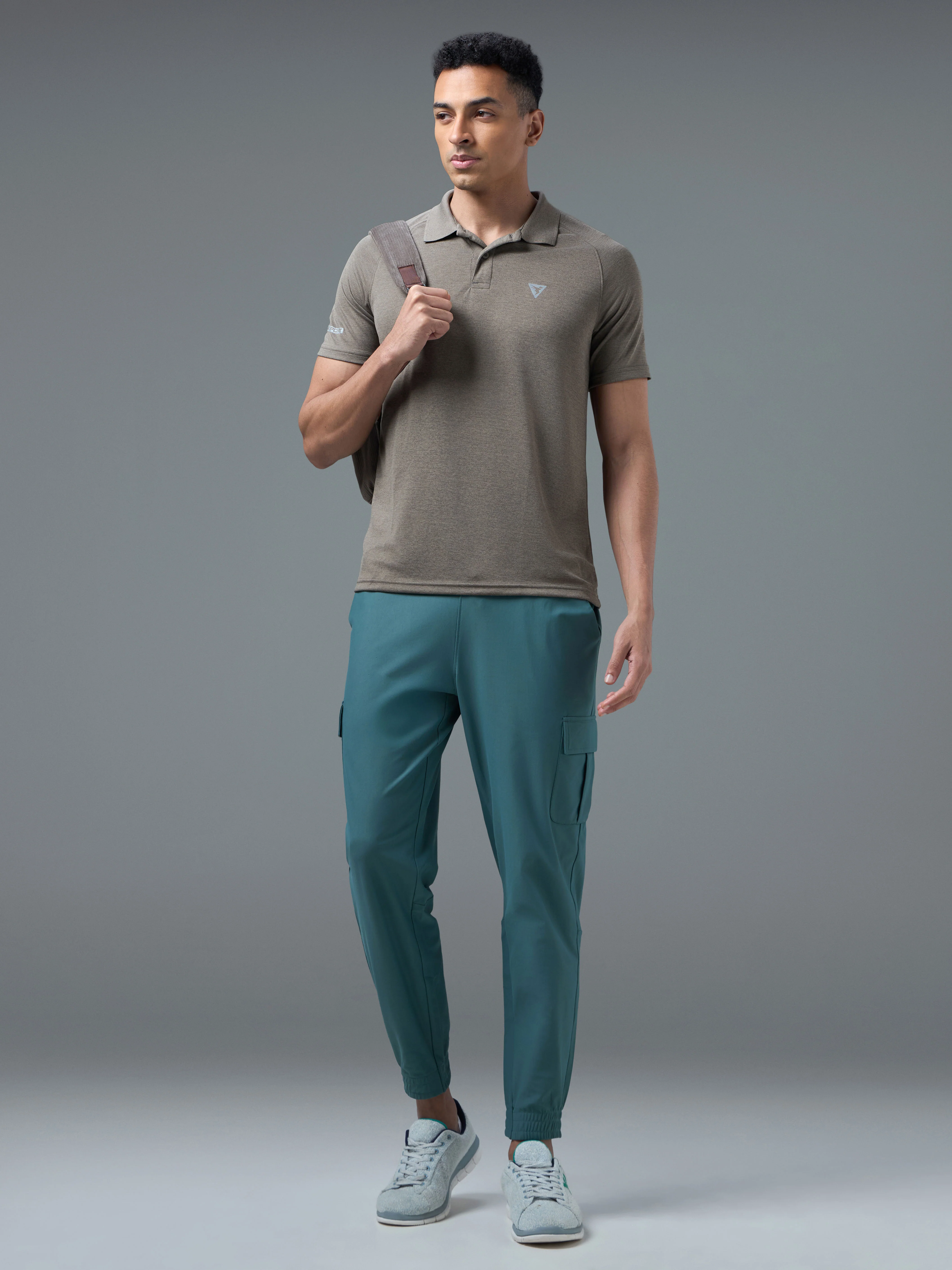 Men Melange Slim Fit Polo T-shirt with DOUBLE COOL - Image 5
