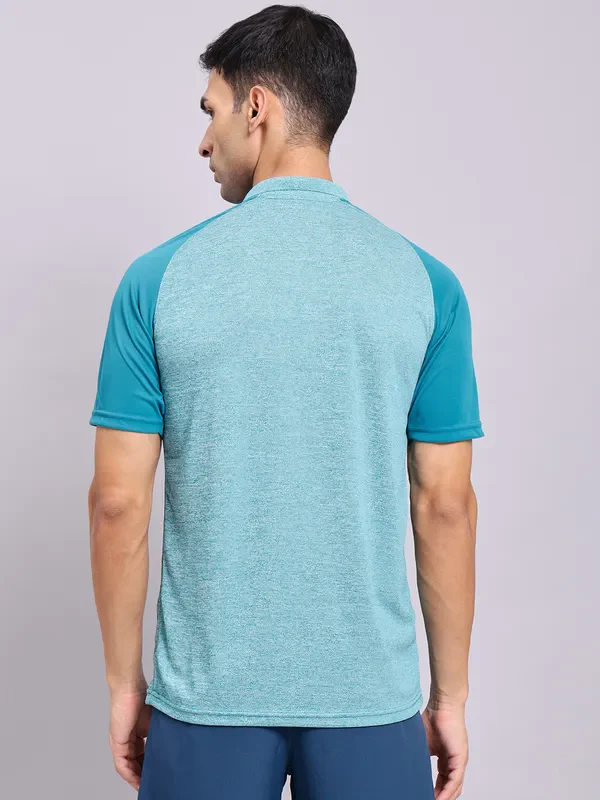Men Melange Slim Fit Polo T-shirt with DOUBLE COOL - Image 4