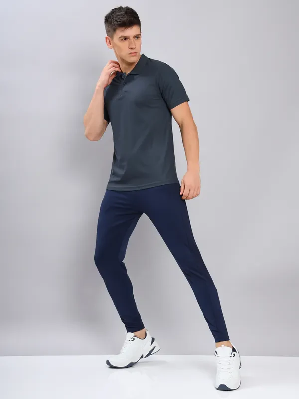 Men Solid Slim Fit Polo T-shirt with MATPIQ - Image 2
