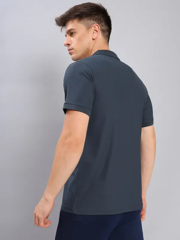 Men Solid Slim Fit Polo T-shirt with MATPIQ - Image 4
