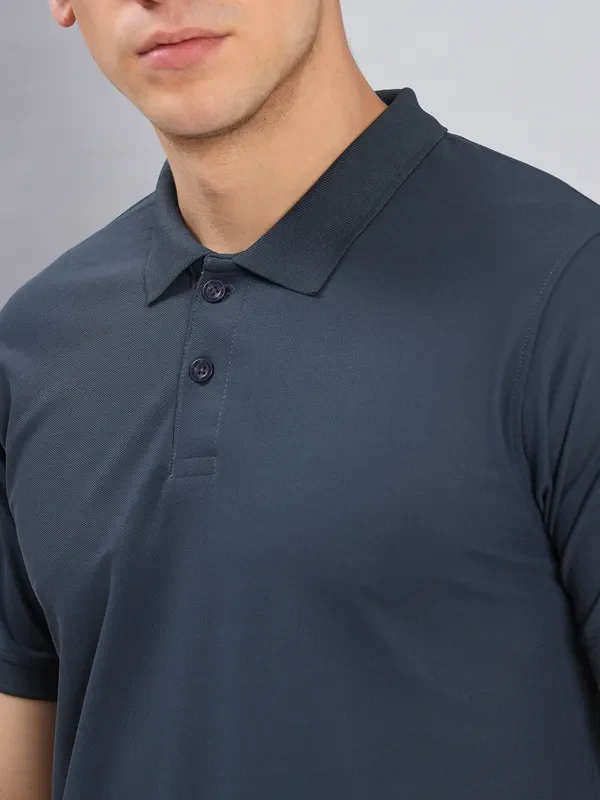 Men Solid Slim Fit Polo T-shirt with MATPIQ - Image 5