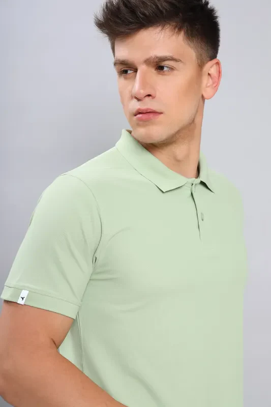 Men Solid Slim Fit Polo T-shirt with MATPIQ - Image 3